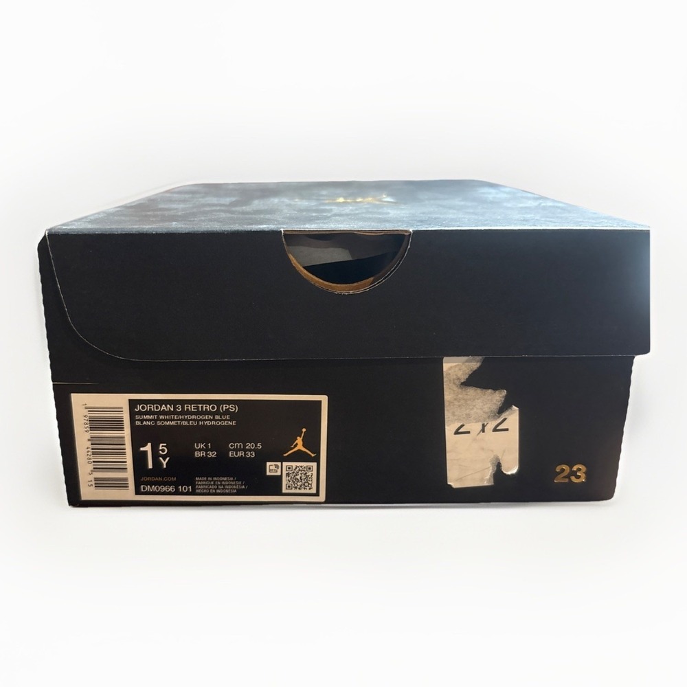 Little Kid's Jordan 3 Retro "Lucky Shorts" Summit Wht/Blue (DM0966 101) 1.5 Y - Picture 9 of 9